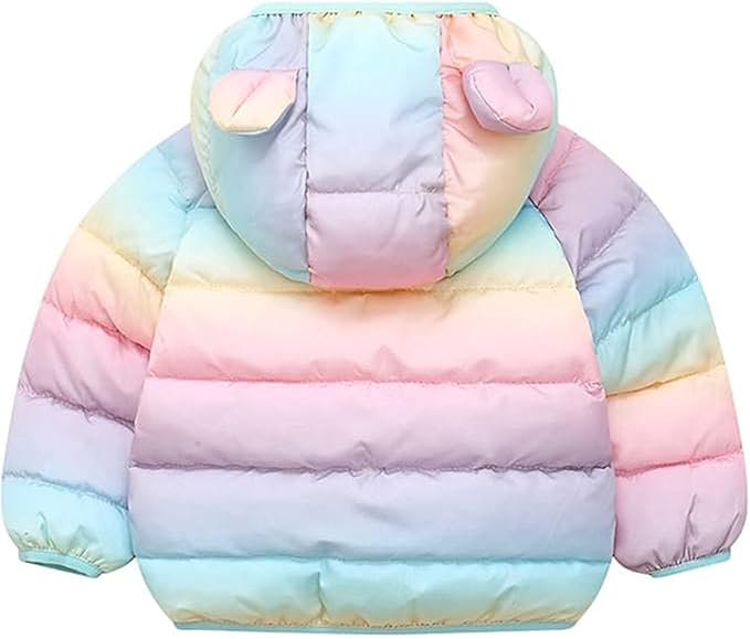 Toddler Winter Coats Puffer Padded Jacket Baby Boys Girls Bear Hoods Down Jacket Light Weight Infant Outerwear