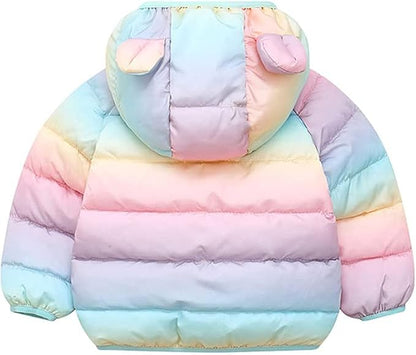 Toddler Winter Coats Puffer Padded Jacket Baby Boys Girls Bear Hoods Down Jacket Light Weight Infant Outerwear