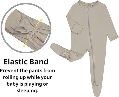 GUISBY Pajamas for Baby Boys & Girls, Infant Onesie with Mitten Long Sleeve Footed Pjs