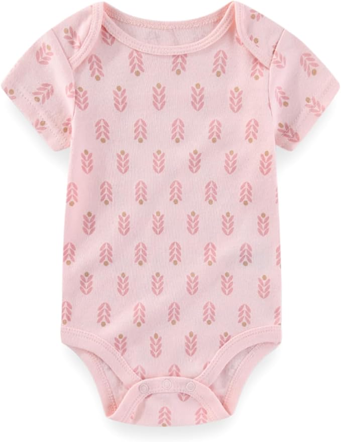 Baby Boy Girl Bodysuit 5 Pack Cotton Short Sleeve Romper Soft Baby Clothes Outfit 0-12 Month