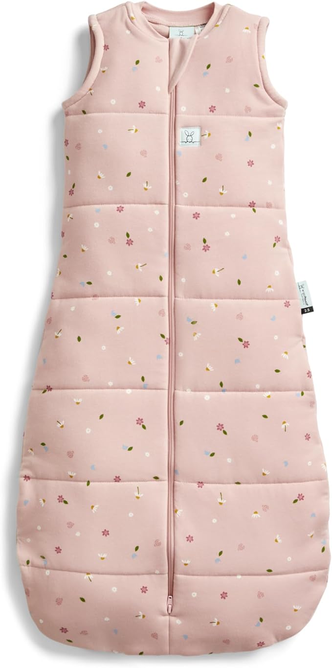 ergoPouch Jersey Sleeping Bag 0.2 TOG – Arms-Out Baby Sleep Sack, Ideal Transition from Swaddling, Slim Fit Keeps Baby Secure & Comfortable, Soft Breathable Fabric (8-24 Months, Daisies)