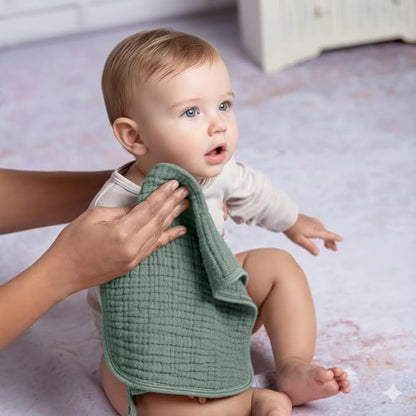 Muslin Burp Cloths, 20"x10"- Pack of 8, 6 Layers Super Soft Absorbent & Breathable 100% Cotton for Baby Drool and Messes, Burp Cloth Baby Boy and Burp Cloths Baby Girl