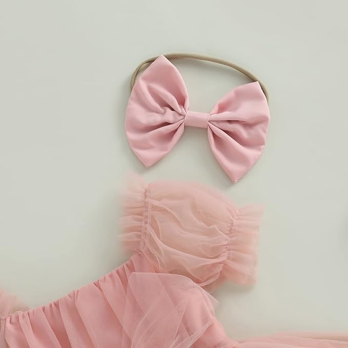 Sasaerucure Infant Baby Girl Summer Outfits Sleeveless Dress Romper Lace Tutu Onesie One Piece Ruffle Bodysuit