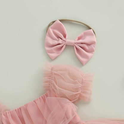 Sasaerucure Infant Baby Girl Summer Outfits Sleeveless Dress Romper Lace Tutu Onesie One Piece Ruffle Bodysuit