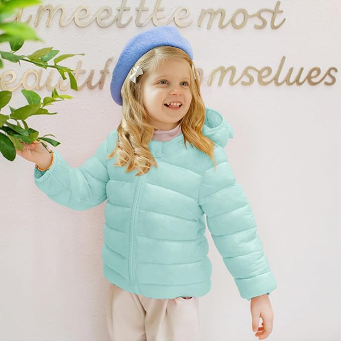 XMWEALTHY Baby Boys Girls Winter Coats Toddler Bear Hoods Down Jacket Infant Kids Light Puffer Padded Outwear 6M-3T