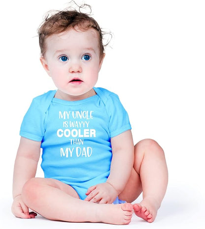 AW Fashions My Uncle Is Way Cooler Than My Dad Baby Bodysuit Funny Cute Newborn Clothing for Boys Girls
