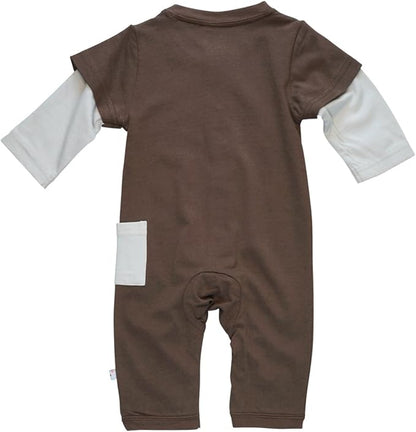 Babysoy Long Sleeve Baseball Style One Piece Coverall Romper