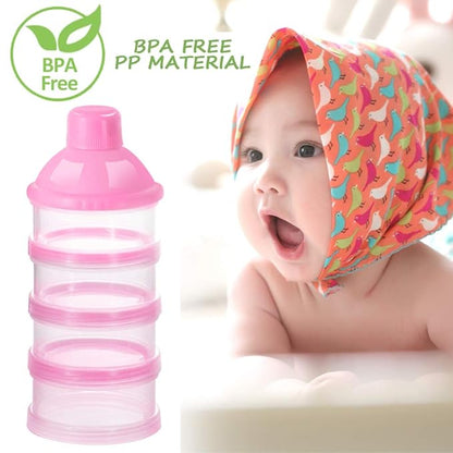 Accmor Formula Dispenser On The Go, 4 Compartments Stackable Formula Container for Travel, Baby Milk Powder Kids Snack Container, BPA Free ﻿