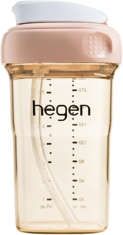 hegen PCTO™ 240ml/8oz Straw Cup PPSU Pink (Slow Flow) - 6 months and above