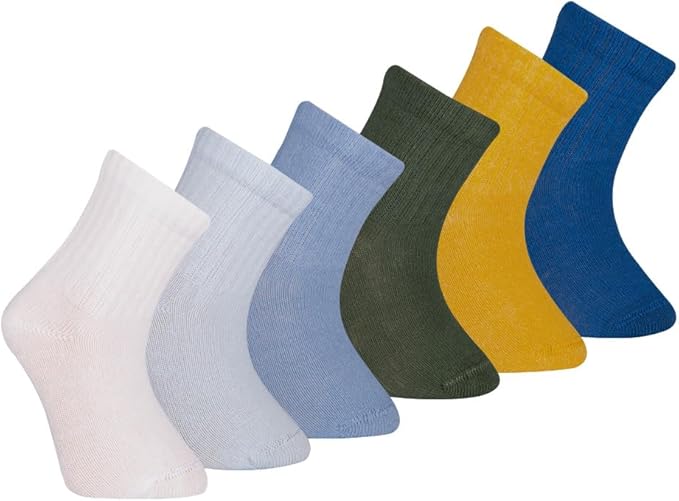 Bella Baby & Toddler Seamless-Toe Turkish Cotton Crew Socks (6-Pack)