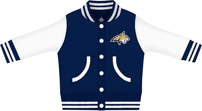 Creative Knitwear College Baby Varsity Jacket Lightweight - Team Logo, Multiple Colors, Unisex, (0 Months - 4T)