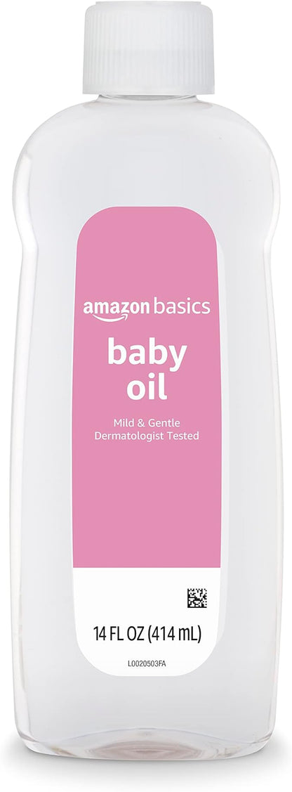 Amazon Basics Baby Oil, Mild & Gentle, Dermatologist Tested, Lightly Scented, 14 Fluid Ounces (Previously Solimo)