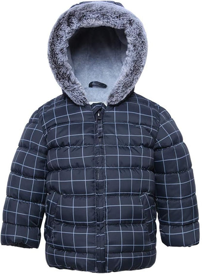 Rokka&Rolla Baby Boys' Water-Resistant Fleece Lined Puffer Jacket Winter Coat for Newborn Infant Toddler