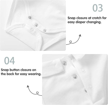 pureborn Baby Boys Girls Bodysuit Super Soft Cotton Romper 0-24 Months