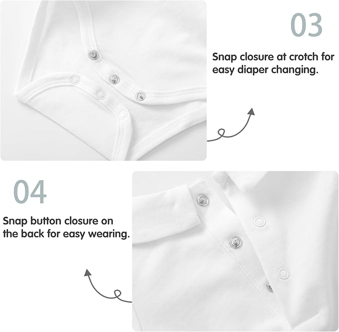 pureborn Baby Boys Girls Bodysuit Super Soft Cotton Romper 0-24 Months