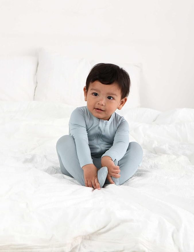 RRP Unisex Baby Footies Pajamas,Rayon Derived From Bamboo,Buttery Soft Sleep 'N Play PJs,2-Way Zipper Closure,0-18 Months