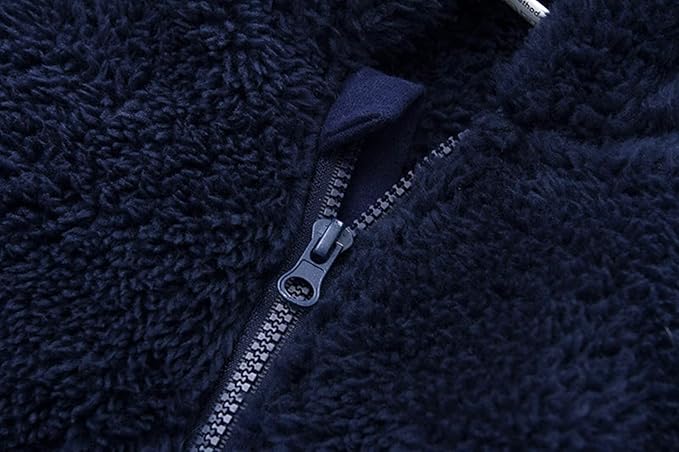 Baby Furry Jumpsuit Infant Bear Onesies Zipper Long Sleeve One-Piece Romper Hoodie Baby Outwear Snowsuit