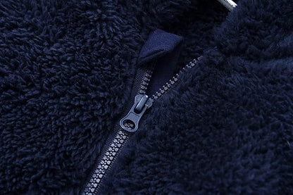 Baby Furry Jumpsuit Infant Bear Onesies Zipper Long Sleeve One-Piece Romper Hoodie Baby Outwear Snowsuit