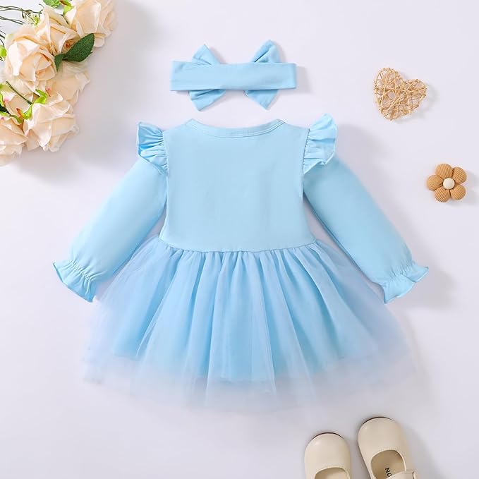 Magic Park 0-18M Infant Bodysuit Tutu Dress Baby Girl Romper Dress Toddler Solid Color Tulle Skirt Baptism Holidays Outfits