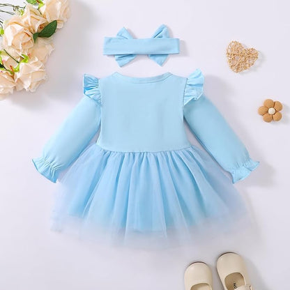 Magic Park 0-18M Infant Bodysuit Tutu Dress Baby Girl Romper Dress Toddler Solid Color Tulle Skirt Baptism Holidays Outfits