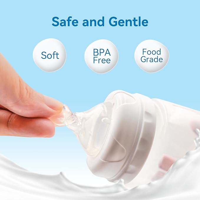 Bottle Nipples Medium-Fast Nipple Level 3, 6m+, Compatible with Wide-Neck Baby Bottle, 9 Count