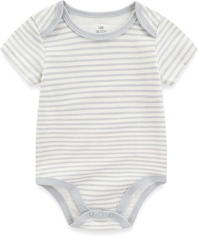 Unisex Baby Cotton Bodysuits 4-pack Short Sleeve Newborn Clothes