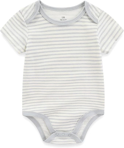 Unisex Baby Cotton Bodysuits 4-pack Short Sleeve Newborn Clothes