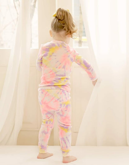 VAENAIT BABY 12M-12Y Toddler Kids Boys Girls 100% Cotton Marbling Tiedye Sung Fit Sleepwear Pajamas 2pcs Pjs Set