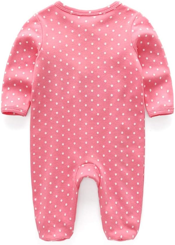 Newborn Baby Boy Girl Organic Cotton Bodysuit Long Sleeve Jumpsuit 3-Pack Outfits Clothes,0-24Months