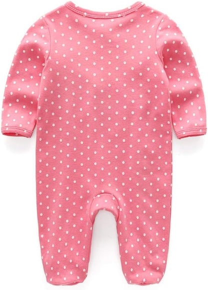 Newborn Baby Boy Girl Organic Cotton Bodysuit Long Sleeve Jumpsuit 3-Pack Outfits Clothes,0-24Months