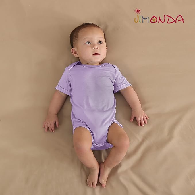 Jimonda Baby Bodysuits Rayon from Bamboo Short Sleeve Baby Boys Girls Rompers Soft Outfits Newborn Clothes