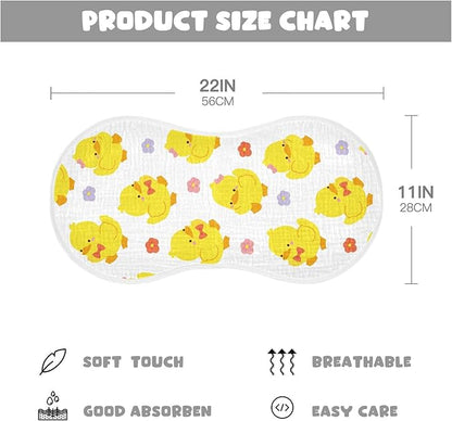 vvfelixl Cute Yellow Duck Burp Cloths for Baby Boy Girls Baby Washcloths Burp Rags 1 Pack