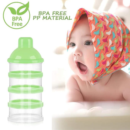 Accmor Formula Dispenser On The Go, 4 Compartments Stackable Formula Container for Travel, Baby Milk Powder Kids Snack Container, BPA Free ﻿