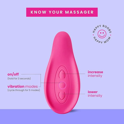 Lactation Massager - Patented Breastfeeding Relief, Boost Milk Flow & Ease Discomfort from Clogged Ducts, Engorgement, Mastisis - Postpartum Essentials for Nursing Moms - HSA/FSA Medical Device