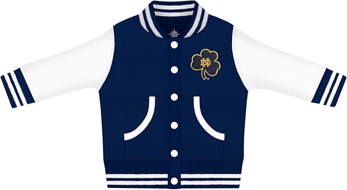 Creative Knitwear College Baby Varsity Jacket Lightweight - Team Logo, Multiple Colors, Unisex, (0 Months - 4T)