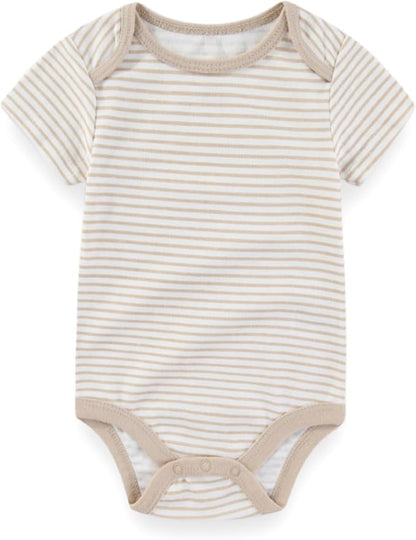 Baby Boy Girl Bodysuit 5 Pack Cotton Short Sleeve Romper Soft Baby Clothes Outfit 0-12 Month