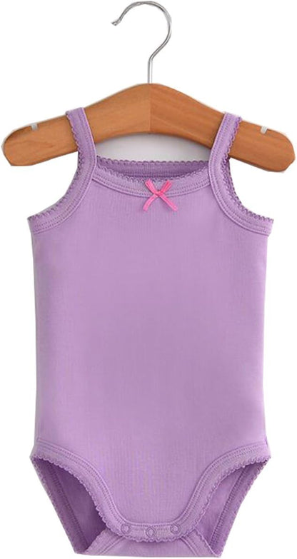 Girls Spaghetti Strap Bodysuit Sleeveless Tank Top Cotton One-Pieces Pack of Summer Baby Clothes Outfit