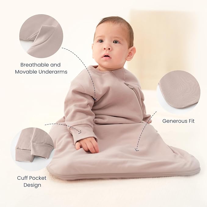 kaiya baby Unisex Sleeping Bag for Babies and Toddlers 2.5 Tog Sleep Sack, Long Sleeve Sleep Sack, Wearable Blanket Baby