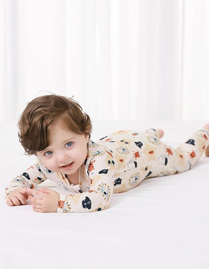 Baby Zippered Rompers Newborn Pajamas Sleepers Long Sleeve Jumpsuits Infant Zipper Romper-Viscose from Bamboo
