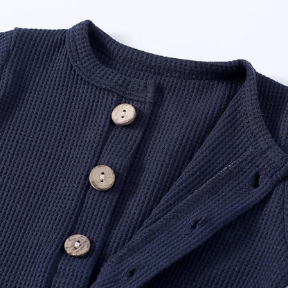 Baby Boys Girls 2 Pack Solid Romper Ribbed Long Sleeve One-Piece Knit Cotton Jumpsuit Outfits Clothes