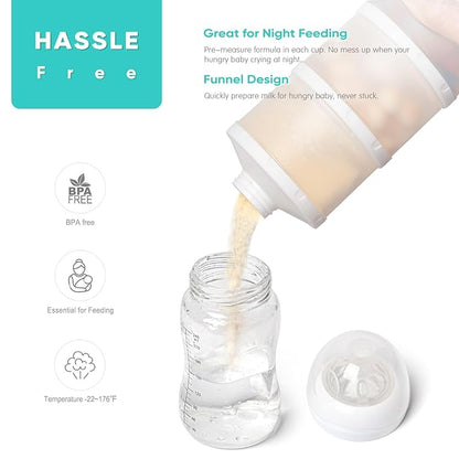 Termichy Stackable Formula Dispenser Portable Milk Powder Container, 2 Pack, White