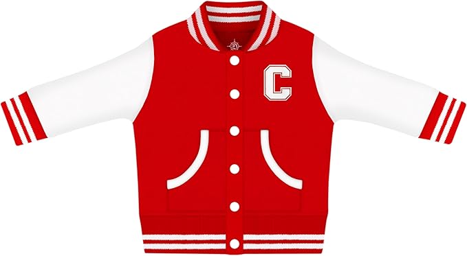 Creative Knitwear College Baby Varsity Jacket Lightweight - Team Logo, Multiple Colors, Unisex, (0 Months - 4T)