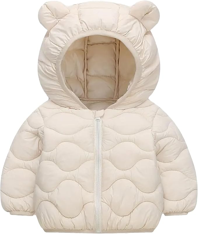 Toddler Winter Coats Puffer Padded Jacket Baby Boys Girls Bear Hoods Down Jacket Light Weight Infant Outerwear