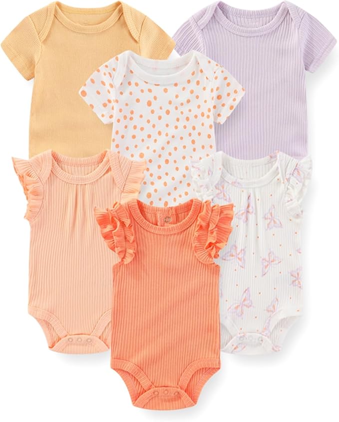 Fashion Baby Boy Girl Bodysuits 6-Pack Casual Cotton Soft Infants Outfit New born Clothes