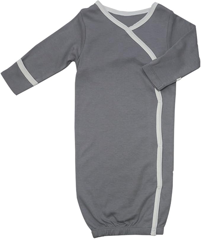 Babysoy Organic Newborn Baby Kimono Wrap Around Snap Sleeper Gown Bundler