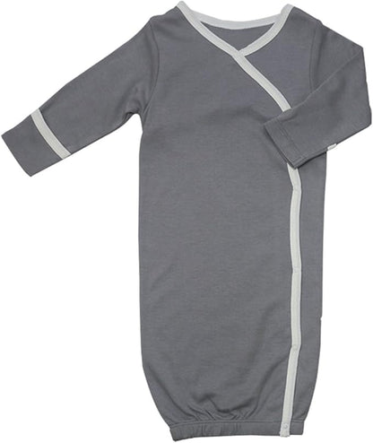 Babysoy Organic Newborn Baby Kimono Wrap Around Snap Sleeper Gown Bundler