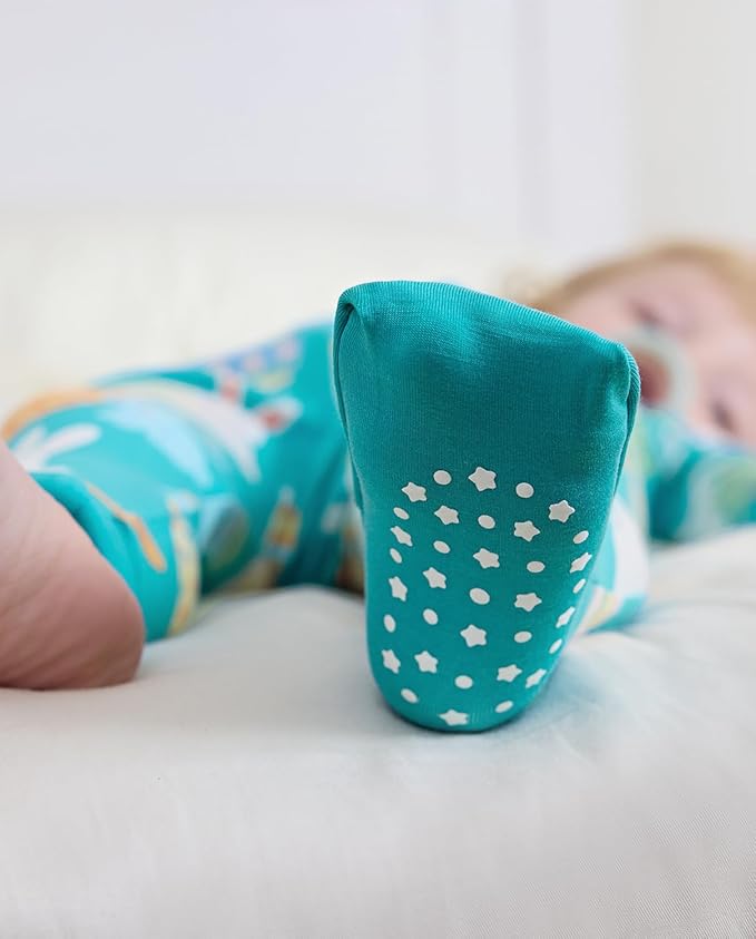 Bamboo Viscose Baby Convertible Footie Pajama, Zipper Pajamas for Baby Boys & Girls, Sleep & Play Footed Pjs