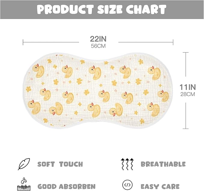 vvfelixl Muslin Burp Cloths Cute Yellow Rubber Ducks Baby Washcloths for Baby Girl Boys 2 Pack