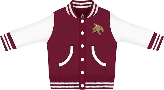 Creative Knitwear College Baby Varsity Jacket Lightweight - Team Logo, Multiple Colors, Unisex, (0 Months - 4T)