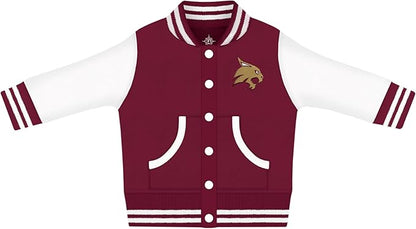Creative Knitwear College Baby Varsity Jacket Lightweight - Team Logo, Multiple Colors, Unisex, (0 Months - 4T)